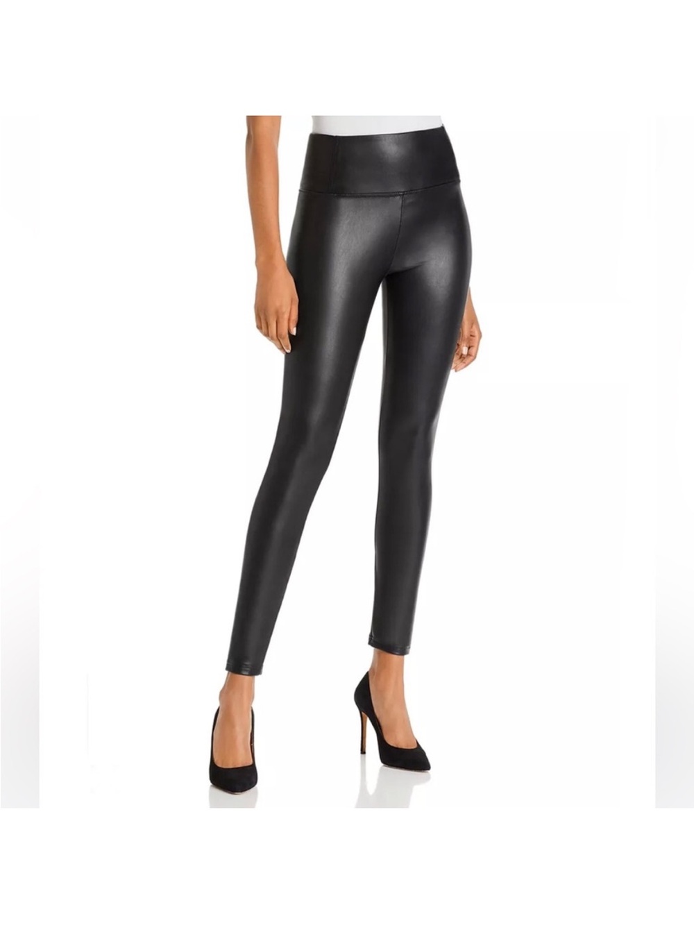High-Waist Black Faux Leather Leggings